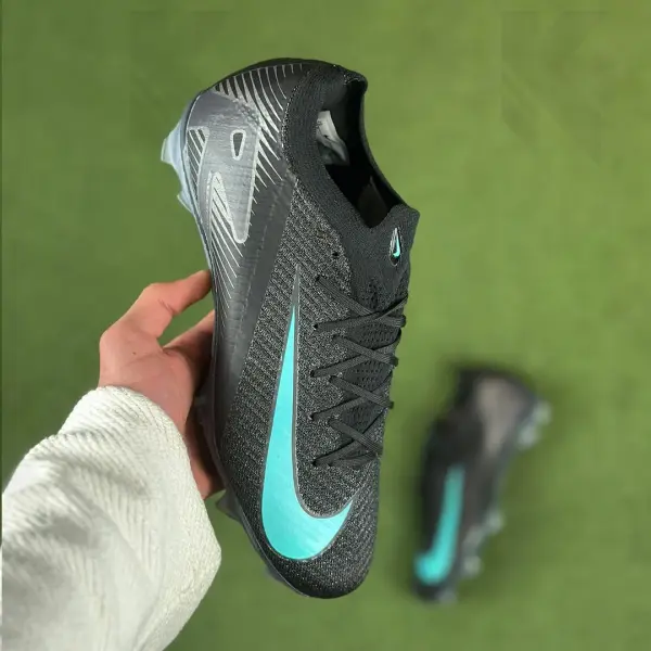 کفش فوتبال زوم 16 مشکی فیروزه ای بدون ساق